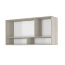 Ver imagem 3 de Armario Multiuso Aereo 3 Portas 120cm Montado Modulado MDF:Amadeirado Cinza