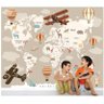 Adesivo Infantil Papel De Parede Mapa Mundi Gg 7m² Bebe M88 - 3