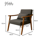 Ver imagem 2 de Poltrona Aurora Linho com Almofada Estofada Decorativa Recepção de Escritório Confortável:chumbo