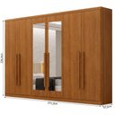 Ver imagem 3 de Guarda Roupa Casal Jalisco 6 Portas 6 Gavetas com Espelho Cinamomo - Novo Horizonte