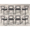 Ver imagem 1 de Kit com 8 Cadeiras Allegra Preta em Polipropileno Ideal para Sala de Jantar e Cozinha