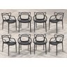 Kit com 8 Cadeiras Allegra Preta em Polipropileno Ideal para Sala de Jantar e Cozinha - 1