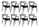 Ver imagem 2 de Kit com 8 Cadeiras Allegra Preta em Polipropileno Ideal para Sala de Jantar e Cozinha