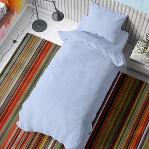 Capa Duvet Percal para Edredom Solteiro 180x240cm c/ Zíper - Azul + Fronha FASTLAR Capa Duvet Soltei