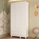 Ver imagem 1 de Guarda-roupa Infantil 92cm 3 Portas e 2 Gavetas Allegra Multimóveis Mp4442 Branco