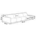 Ver imagem 4 de Sofá Ilha Modular Living com Puff 312cm Georgia K04 Veludo Cinza/preto - Mpozenato