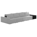 Ver imagem 1 de Sofá Ilha Modular Living com Puff 312cm Georgia K04 Veludo Cinza/preto - Mpozenato