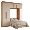 Ver imagem 1 de Guarda Roupas Modulado Closet Quarto Completo 6 Portas com Espaço para Cama Solteiro 0,88m Madrid