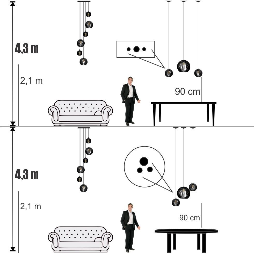 Conjunto Lustres para Sala de Estar e Sala de Jantar Mbm - Ac. Cristal - 4