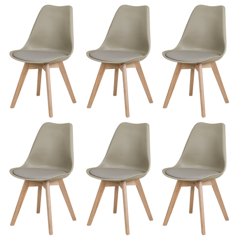 Kit 6 Cadeiras Polipropileno Saarinen Leda La Mobilia: Design Moderno para Sala de Jantar - Nude