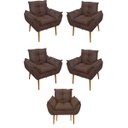 Ver imagem 1 de Kit 05 Poltrona Sofá Sala, Quarto, Escritório – Balaqui Decor Cor:marrom