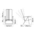 Ver imagem 5 de Cadeira de Praia Reclinável Tramontina Bali Baixa em Alumínio com Assento Azul Escuro e Laranja