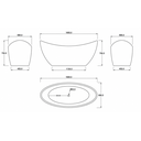Ver imagem 3 de Banheira de Imersão Oval Mavie Ouro Fino 150x75cm em Gel Coat Verde
