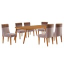 Ver imagem 2 de Mesa de Jantar Copper 180cm Tampo Canto Copo Mdf com 6 Cadeiras Andes Moderna Mobília