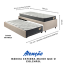 Ver imagem 2 de Bicama Box Solteiro 88x188 Suede Bege com Dois Colchões Adapto Molas Ensacadas Ecoflex