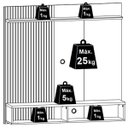 Ver imagem 6 de Painel Suspenso para TV 55" 1 Porta Basculante Isis Cinamomo/Off White