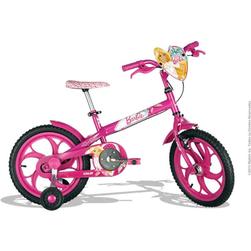 Bicicleta Caloi Barbie Aro 16 c/ Rodinhas Laterais Ros