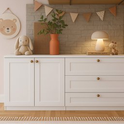 Quarto Infantil com Cômodas 3 Gavetas e Armário 2 Portas Provençais 100% MDF Infinity Branco/Fosco - 1 Quarto Infantil com Cômodas 3 Gavetas e Armário 2 Portas Provençais 100% MDF Infinity Branco/Fosco - 1