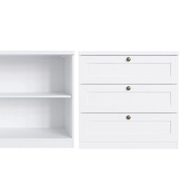 Quarto Infantil com Cômodas 3 Gavetas e Armário 2 Portas Provençais 100% MDF Infinity Branco/Fosco - 2 Quarto Infantil com Cômodas 3 Gavetas e Armário 2 Portas Provençais 100% MDF Infinity Branco/Fosco - 2