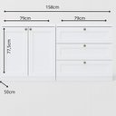 Ver imagem 3 de Quarto Infantil com Cômodas 3 Gavetas e Armário 2 Portas Provençais 100% MDF Infinity Branco/Fosco
