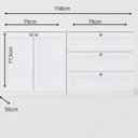 Ver imagem 3 de Quarto Infantil com Cômodas 3 Gavetas e Armário 2 Portas Provençais 100% MDF Infinity Branco/Fosco