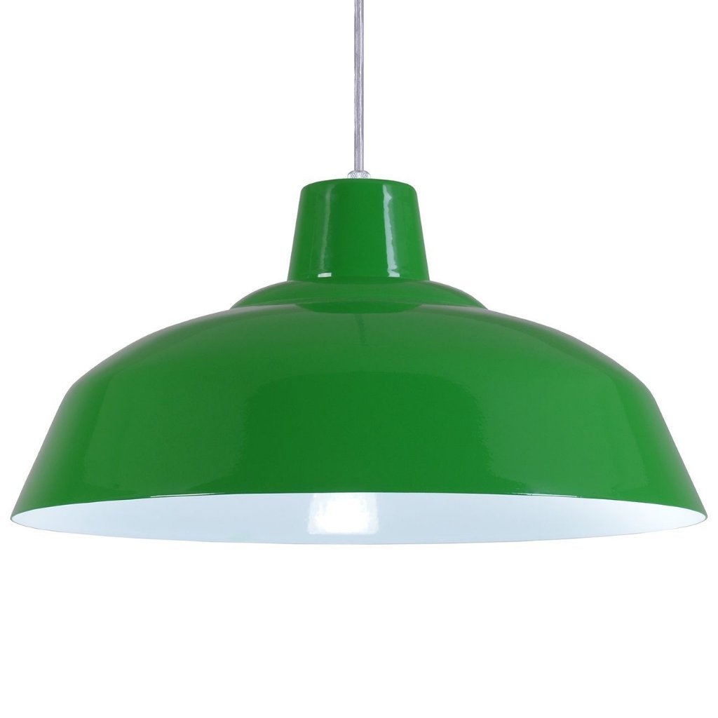 Pendente Retrô 34cm Luminária Lustre Alumínio Verde - T&T Iluminação - 3