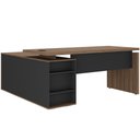Ver imagem 1 de Mesa para Escritório Home Office em L 170x155cm Unik A02 Nogal Preto - Lyam Decor