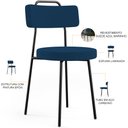 Ver imagem 4 de Kit 08 Cadeiras Decorativas Estofada Sala De Jantar Barcelona L02 Suede Azul Marinho - Lyam Decor