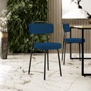 Ver imagem 2 de Kit 08 Cadeiras Decorativas Estofada Sala De Jantar Barcelona L02 Suede Azul Marinho - Lyam Decor