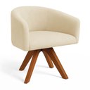 Ver imagem 2 de Poltrona Sala Base Giratória Madeira Arielle Suede D03 - D’Rossi
