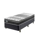 Ver imagem 1 de Cama Box Solteiro 88x188 Linho Cinza com Colchão Mola Verticoil