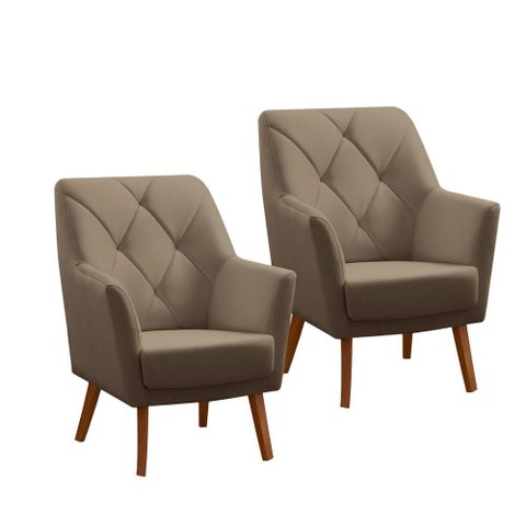 Kit 2 Poltronas Grécia em Madeira Eucalipto Movellu Home
