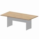 Ver imagem 2 de Mesa Reunião 8 Lugares 200cm x 100cm Retangular Executiva com Pé Painel para Escritório Corporate Marrom/Carvalho Treviso/Branco