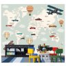 Adesivo Infantil Papel De Parede Mapa Mundi Gg 7m² Verde M93 - 3