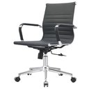 Ver imagem 2 de Kit 2 Cadeiras Giratória Baixa Office Manhattan Esteirinha Fratini Revestida em (pu) Preto Base Rod