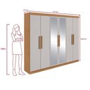 Ver imagem 3 de Guarda-roupa Casal 6 Portas Easy Slim com Espelho Amendoa/off White