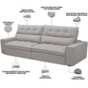 Ver imagem 5 de Sofá Retrátil Reclinável para Sala de Estar Living 250cm Dimas F04 Veludo Cinza