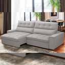 Ver imagem 6 de Sofá Retrátil Reclinável para Sala de Estar Living 250cm Dimas F04 Veludo Cinza