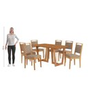Ver imagem 4 de Conjunto Sala de Jantar Lina em Madeira Maciça 6 Cadeiras Linho Fendi