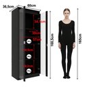 Ver imagem 3 de Cristaleira com 2 Portas de Vidro e 3 Prateleiras 60cm Multimóveis CR50294 Preto