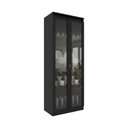 Ver imagem 1 de Cristaleira com 2 Portas de Vidro e 3 Prateleiras 60cm Multimóveis CR50294 Preto