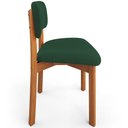 Ver mais imagens de Kit 03 Cadeiras para Sala de Jantar Cozinha Living Estofada Dara L02 Suede Verde Musgo - Lyam Decor