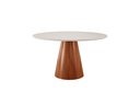 Ver imagem 2 de Conjunto Sala de Jantar Mesa Gênova 110cm Tampo Redondo Vidro Off White com 4 Cadeira
