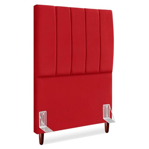 Cabeceira Solteiro 90 Cm com Frame Carla Suede Vermelho Artte
