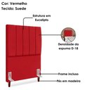 Ver imagem 4 de Cabeceira Solteiro 90 Cm com Frame Carla Suede Vermelho Artte