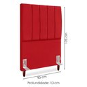 Ver imagem 3 de Cabeceira Solteiro 90 Cm com Frame Carla Suede Vermelho Artte