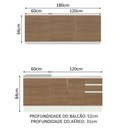 Ver imagem 4 de Armário de Cozinha Compacta 180cm Branco Rustic Glamy Madesa 05