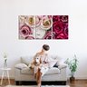 Quadro Decorativo - Três Telas - Rosas Coloridas - 120x60cm - 4