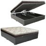 Cama Box Baú Queen Sintético Bipartido + Colchão Elegance Ortopédico Espuma D33 Extra Firme 158x198x - 1