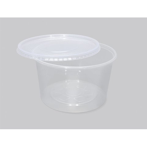 Kit Pote e Tampa de Plastico Redondo Pp Liso 1000ml Pt 25 Un Copaza